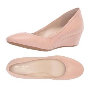 Cole Haan soft pink wedges.